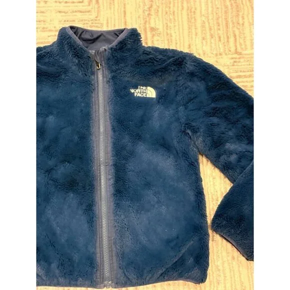 The North Face girls youth medium 10/12 REVERSIBLE soft fleece WARM blue coat